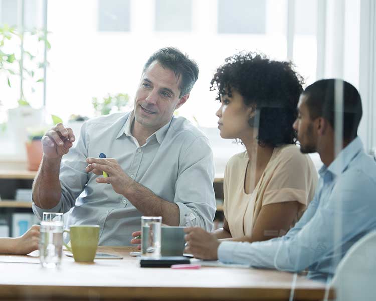 An office team at work