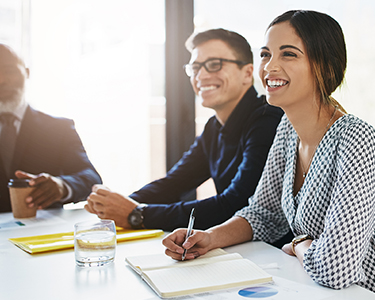 Employees engaged at work